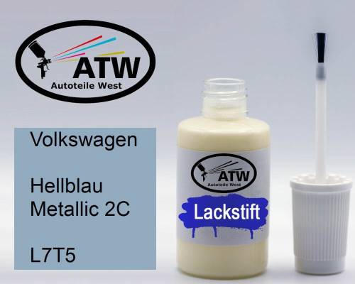 Volkswagen, Hellblau Metallic 2C, L7T5: 20ml Lackstift, von ATW Autoteile West.